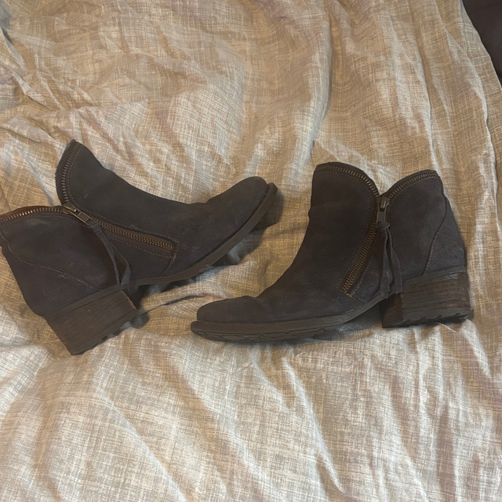 Born Black Suede Ankle Booties